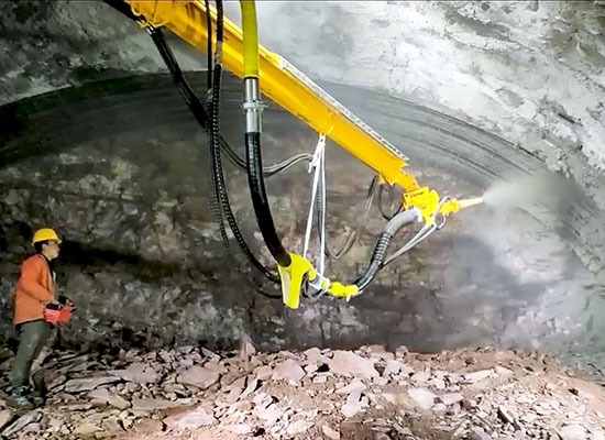 GHSP3016隧道混凝土溼噴臺車施工視頻