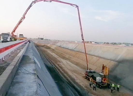 混凝土溼噴臺車綜合管廊工程邊坡支護施工視頻
